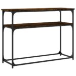 vidaXL Konzolový stolík dymový dub 100x35,5x75 cm kompozitné drevo – Obrázok 6