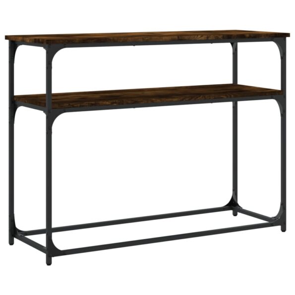 vidaXL Konzolový stolík dymový dub 100x35,5x75 cm kompozitné drevo – Obrázok 6