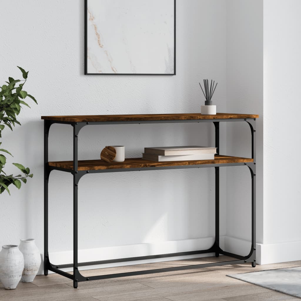 VXL8720845420185_m_en_hd_1.jpg vidaXL Konzolový stolík dymový dub 100x35,5x75 cm kompozitné drevo – Obrázok 1