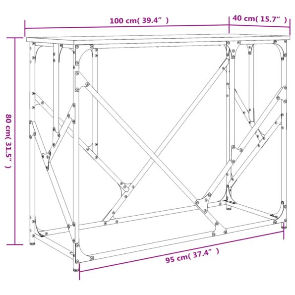 vidaXL Konzolový stolík čierny 100x40x80 cm kompozitné drevo – Obrázok 9