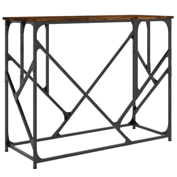 vidaXL Konzolový stolík dymový dub 100x40x80 cm kompozitné drevo – Obrázok 2