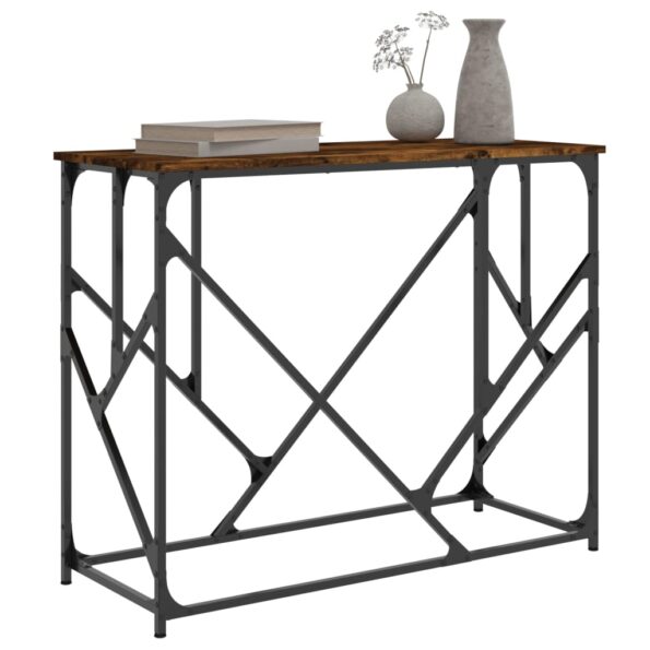 vidaXL Konzolový stolík dymový dub 100x40x80 cm kompozitné drevo – Obrázok 3