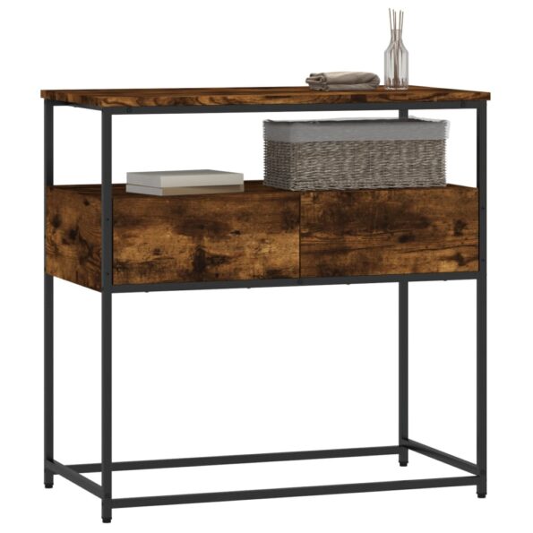vidaXL Konzolový stolík dymový dub 75x40x75 cm kompozitné drevo – Obrázok 3