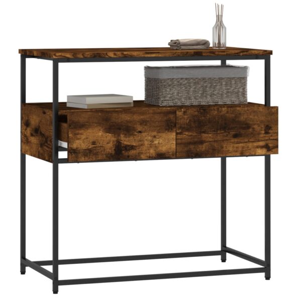 vidaXL Konzolový stolík dymový dub 75x40x75 cm kompozitné drevo – Obrázok 4