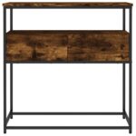 vidaXL Konzolový stolík dymový dub 75x40x75 cm kompozitné drevo – Obrázok 6