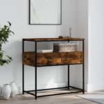vidaXL Konzolový stolík dymový dub 75x40x75 cm kompozitné drevo