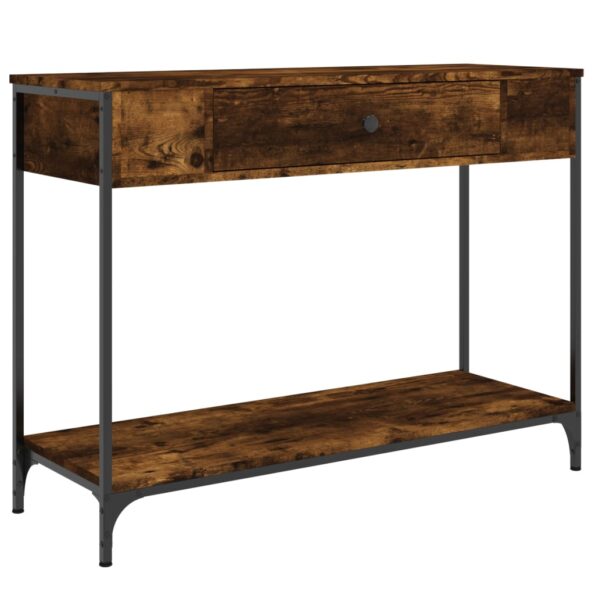 vidaXL Konzolový stolík dymový dub 100x34,5x75 cm kompozitné drevo – Obrázok 2