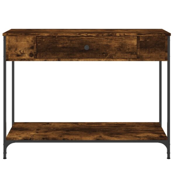 vidaXL Konzolový stolík dymový dub 100x34,5x75 cm kompozitné drevo – Obrázok 6