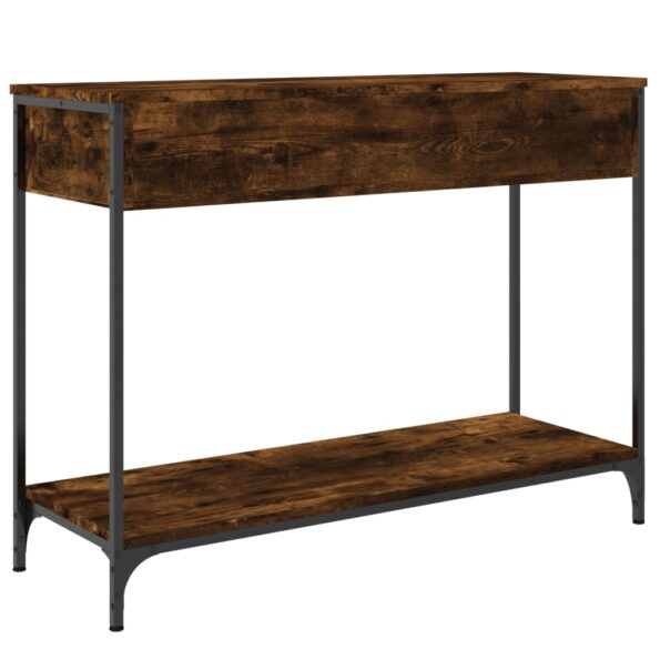 vidaXL Konzolový stolík dymový dub 100x34,5x75 cm kompozitné drevo – Obrázok 8