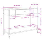 vidaXL Konzolový stolík dymový dub 100x34,5x75 cm kompozitné drevo – Obrázok 11