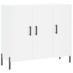 vidaXL Komoda biela 90x34x80 cm kompozitné drevo – Obrázok 2