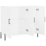 vidaXL Komoda biela 90x34x80 cm kompozitné drevo – Obrázok 5