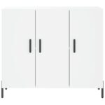 vidaXL Komoda biela 90x34x80 cm kompozitné drevo – Obrázok 6