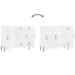 vidaXL Komoda biela 90x34x80 cm kompozitné drevo – Obrázok 9