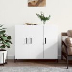 vidaXL Komoda biela 90x34x80 cm kompozitné drevo