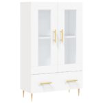 vidaXL Vysoká skrinka biela 69,5x31x115 cm kompozitné drevo – Obrázok 2