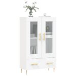 vidaXL Vysoká skrinka biela 69,5x31x115 cm kompozitné drevo – Obrázok 3