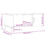 vidaXL Konferenčný stolík lesklý biely 90x50x40 cm spracované drevo – Obrázok 10