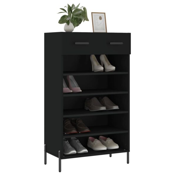 vidaXL Botník čierny 60x35x105 cm kompozitné drevo – Obrázok 3
