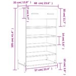 vidaXL Botník čierny 60x35x105 cm kompozitné drevo – Obrázok 12
