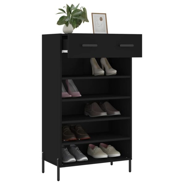 vidaXL Botník čierny 60x35x105 cm kompozitné drevo – Obrázok 4