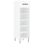 vidaXL Botník biely 30x35x105 cm kompozitné drevo – Obrázok 2