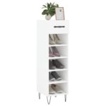 vidaXL Botník biely 30x35x105 cm kompozitné drevo – Obrázok 3