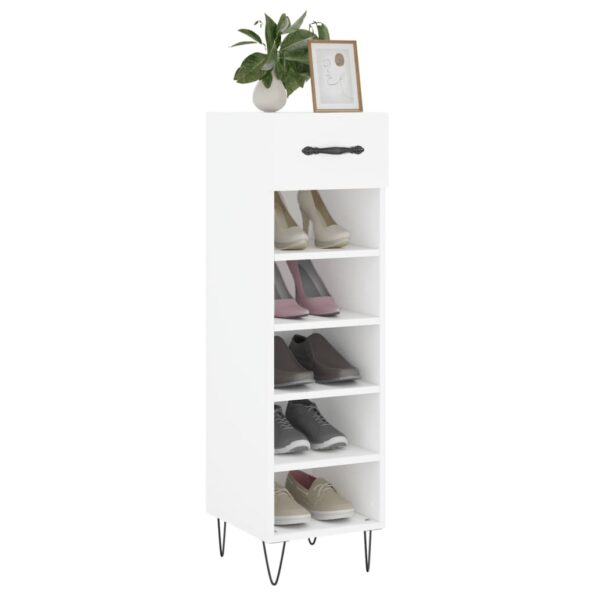 vidaXL Botník biely 30x35x105 cm kompozitné drevo – Obrázok 3