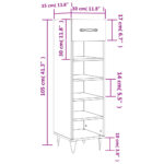 vidaXL Botník biely 30x35x105 cm kompozitné drevo – Obrázok 12