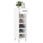 vidaXL Botník biely 30x35x105 cm kompozitné drevo – Obrázok 4