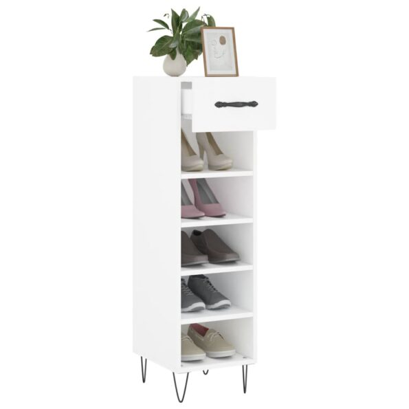 vidaXL Botník biely 30x35x105 cm kompozitné drevo – Obrázok 4