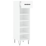vidaXL Botník biely 30x35x105 cm kompozitné drevo – Obrázok 5