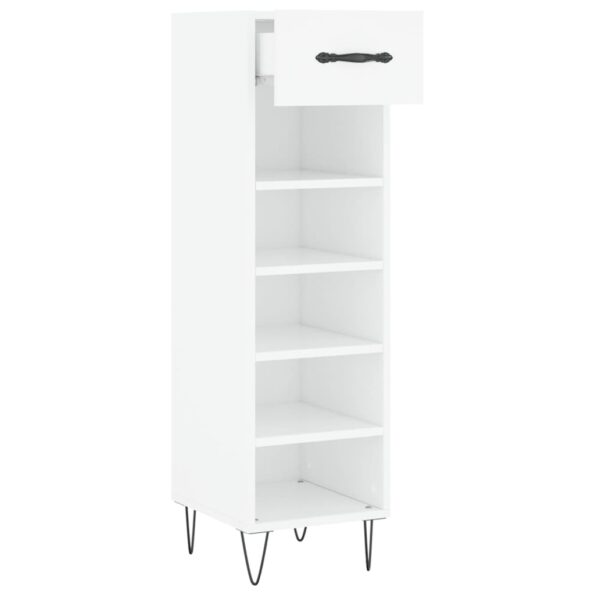 vidaXL Botník biely 30x35x105 cm kompozitné drevo – Obrázok 5