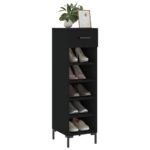 vidaXL Botník čierny 30x35x105 cm kompozitné drevo – Obrázok 3