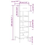 vidaXL Botník čierny 30x35x105 cm kompozitné drevo – Obrázok 12