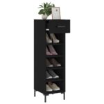 vidaXL Botník čierny 30x35x105 cm kompozitné drevo – Obrázok 4