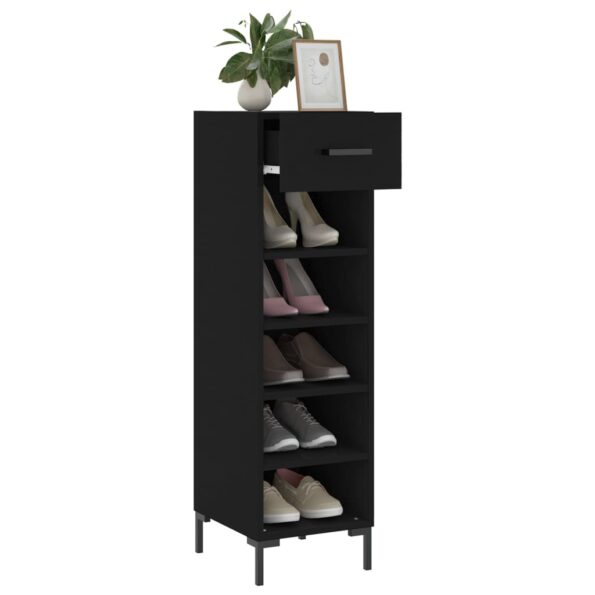 vidaXL Botník čierny 30x35x105 cm kompozitné drevo – Obrázok 4