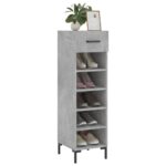 vidaXL Botník betónovo sivý 30x35x105 cm kompozitné drevo – Obrázok 3
