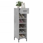 vidaXL Botník betónovo sivý 30x35x105 cm kompozitné drevo – Obrázok 4