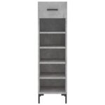 vidaXL Botník betónovo sivý 30x35x105 cm kompozitné drevo – Obrázok 6