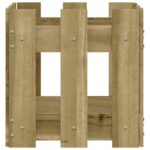 vidaXL Záhradný kvetináč s dizajnom plotu 30x30x30 cm impregn.borovica – Obrázok 5
