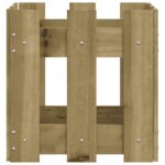 vidaXL Záhradný kvetináč s dizajnom plotu 30x30x30 cm impregn.borovica – Obrázok 6