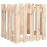 vidaXL Záhradný kvetináč s dizajnom plotu 50x50x50 cm masívna borovica – Obrázok 4