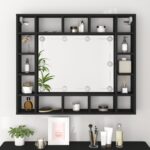 vidaXL LED zrkadlová skrinka čierna 91x15x76,5 cm – Obrázok 4