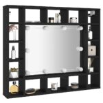 vidaXL LED zrkadlová skrinka čierna 91x15x76,5 cm – Obrázok 5