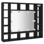 vidaXL LED zrkadlová skrinka čierna 91x15x76,5 cm – Obrázok 6