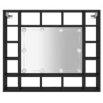 vidaXL LED zrkadlová skrinka čierna 91x15x76,5 cm – Obrázok 7
