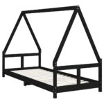 vidaXL Rám detskej postele čierny 80x200 cm masívna borovica – Obrázok 3