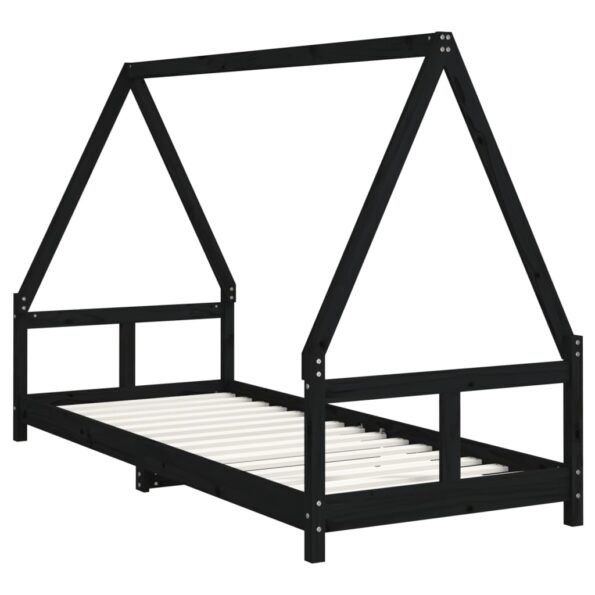 vidaXL Rám detskej postele čierny 80x200 cm masívna borovica – Obrázok 3
