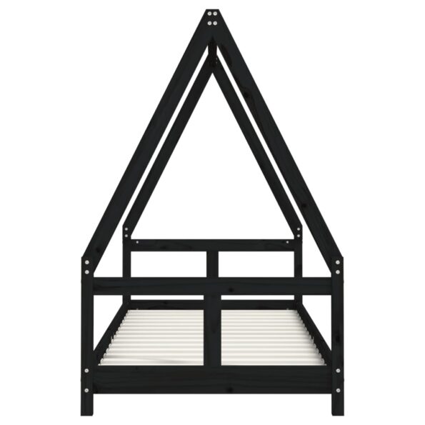 vidaXL Rám detskej postele čierny 80x200 cm masívna borovica – Obrázok 4